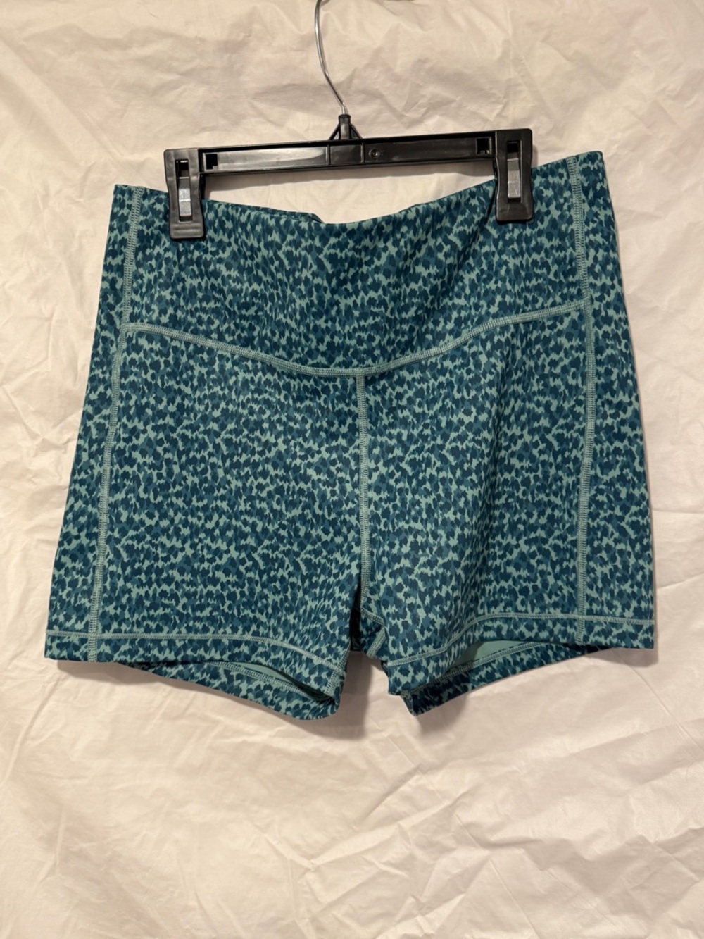 Athleta Teal Printed High-Rise Athletic Shorts
